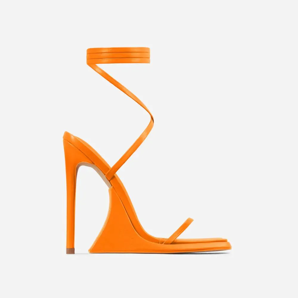 Women's Lace Up Sculptured Platform Heels Strappy Sandals
