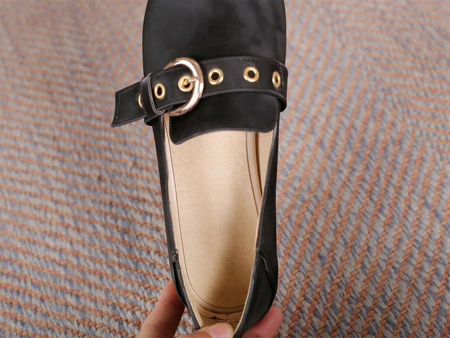Women's Pointed Closed Toe Pump Loafers Pull-On Chunky Low Heel Metallic Buckle Classic Western Work Office Dress Casual Shoes Comfort Business Party Dating Shopping Daily Wear Pumps