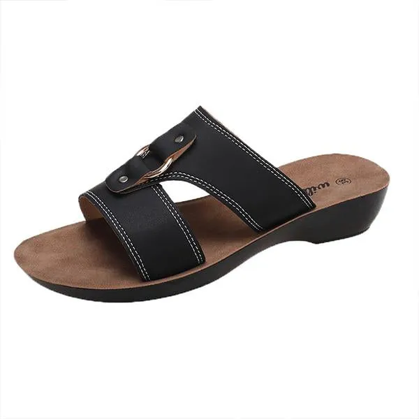 Women's Soft Sole Casual Flat Retro Slippers 88607760S
