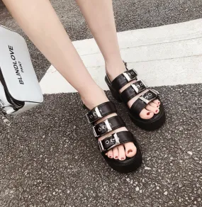 Women's Summer Soft Leather Ankle-Wrap Sandals
