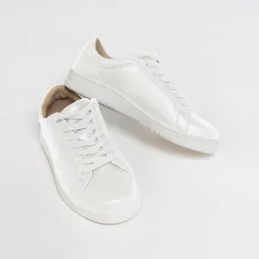 Women's White Leather Dress Sneaker