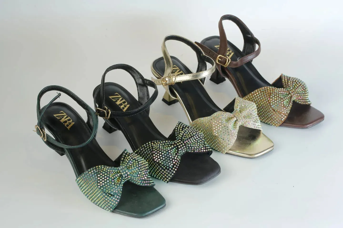 ZARA BOW FANCY SANDALS - BROWN