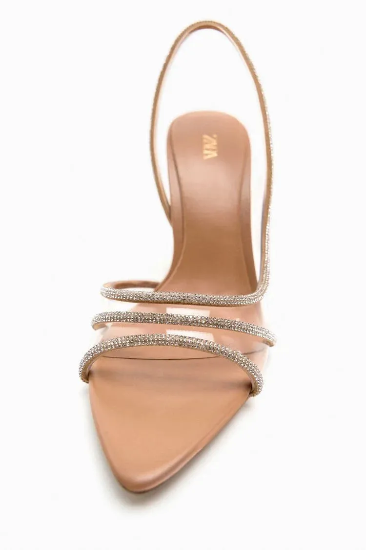 ZARA HIGH-HEEL VINYL SANDALS