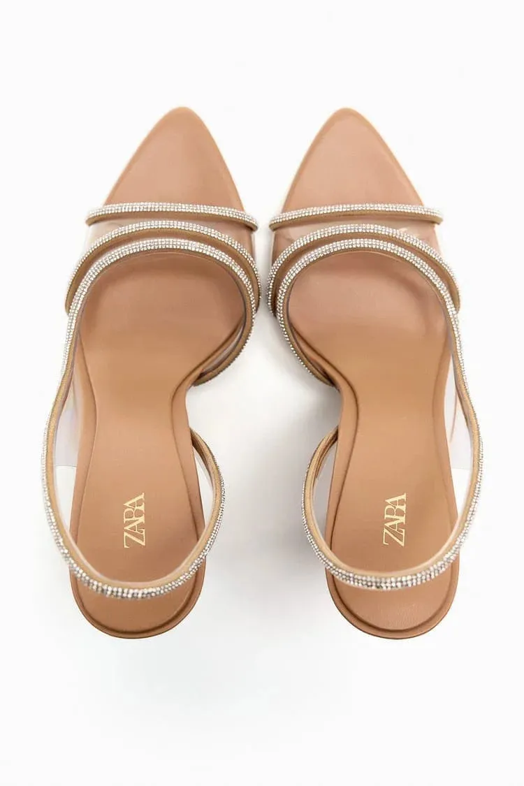 ZARA HIGH-HEEL VINYL SANDALS