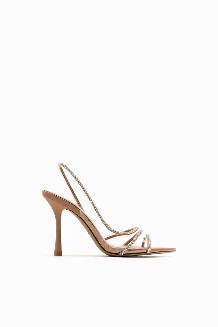 ZARA HIGH-HEEL VINYL SANDALS